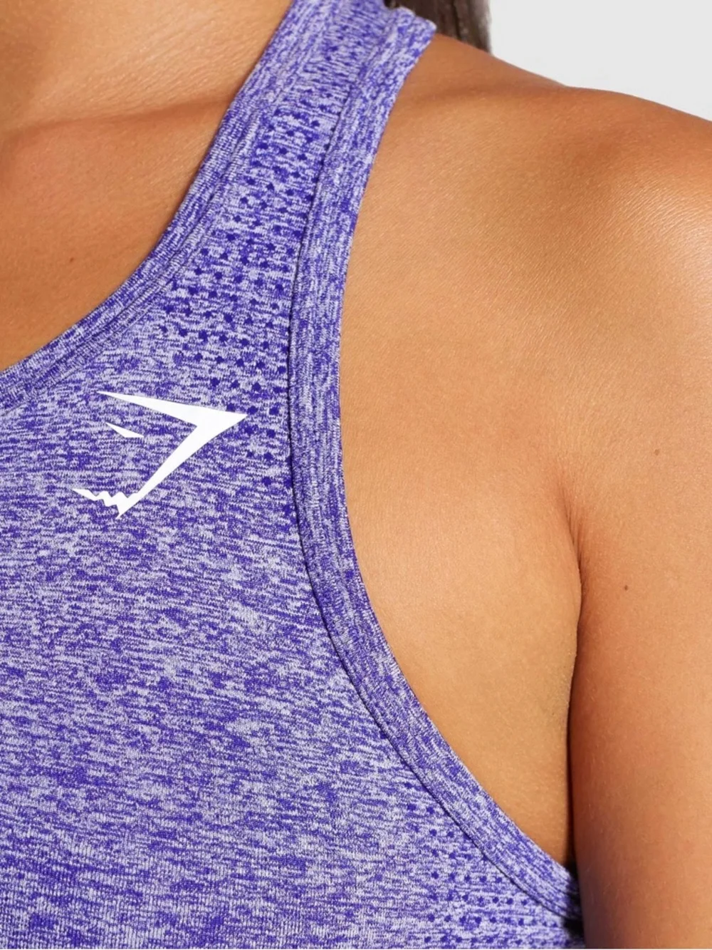 Gymshark Vital Seamless Tank Purple Marl Racerback Sculpting Athleisure Top S - Picture 4 of 10